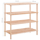 NNEVL 4-Tier Shoe Rack Solid Fir Wood