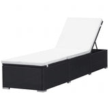 NNEVL Sun Loungers with Cushions 2 pcs Poly Rattan Black