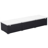 NNEVL Sun Loungers with Cushions 2 pcs Poly Rattan Black