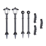 NNEVL Solar Lights 4 pcs with Chain Fence and Poles