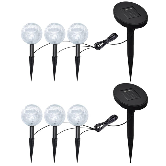 NNEVL Garden Lights 6 pcs LED with Spike Anchors & Solar Panels