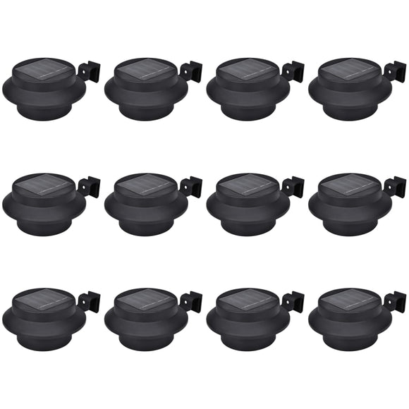 NNEVL Outdoor Solar Fence Lamps 12 pcs LED Black