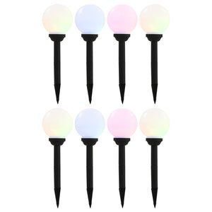 NNEVL Outdoor Solar Lamps 8 pcs LED Spherical 15 cm RGB