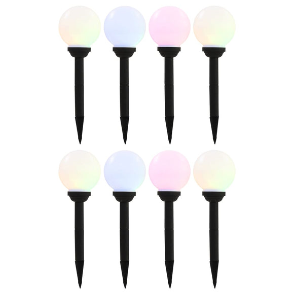 NNEVL Outdoor Solar Lamps 8 pcs LED Spherical 15 cm RGB