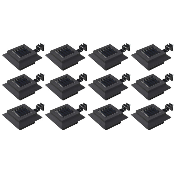 NNEVL Outdoor Solar Lamps 12 pcs LED Square 12 cm Black