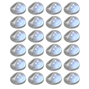 NNEVL Outdoor Solar Wall Lamps LED 24 pcs Round Silver