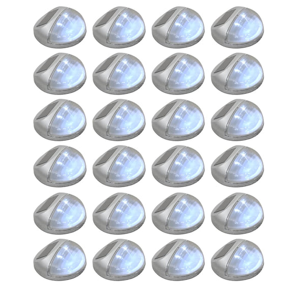 NNEVL Outdoor Solar Wall Lamps LED 24 pcs Round Silver