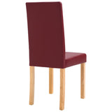 NNEVL Dining Chairs 6 pcs Red Faux Leather