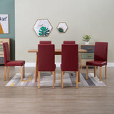 NNEVL Dining Chairs 6 pcs Red Faux Leather