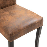 NNEVL Dining Chairs 6 pcs Brown Faux Suede Leather