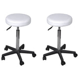 NNEVL Office Stools 2 pcs White 35.5x98 cm Faux Leather