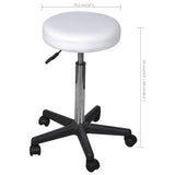 NNEVL Office Stools 2 pcs White 35.5x98 cm Faux Leather