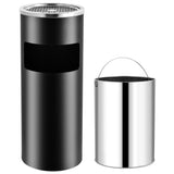 NNEVL Ashtray Dustbin Hotel 30 L Steel Black