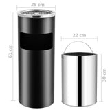 NNEVL Ashtray Dustbin Hotel 30 L Steel Black