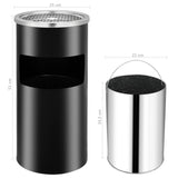 NNEVL Wall Ashtray Dustbin Steel 26 L Black