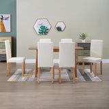 NNEVL Dining Chairs 6 pcs Cream Faux Leather