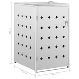 NNEVL Single Wheelie Bin Shed 240 L Stainless Steel