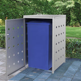 NNEVL Single Wheelie Bin Shed 240 L Stainless Steel