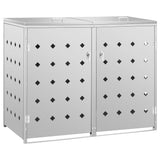 NNEVL Double Wheelie Bin Shed 240 L Stainless Steel