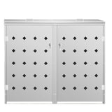 NNEVL Double Wheelie Bin Shed 240 L Stainless Steel