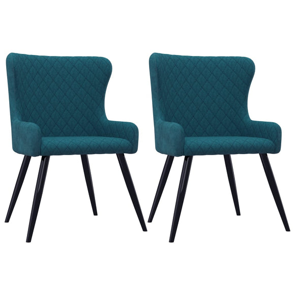 NNEVL Dining Chairs 2 pcs Blue Velvet