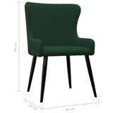NNEVL Dining Chairs 2 pcs Green Velvet