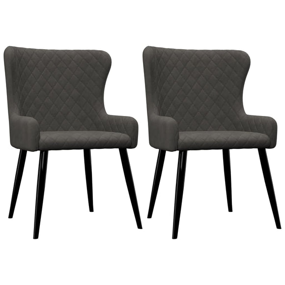 NNEVL Dining Chairs 2 pcs Grey Velvet