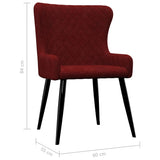 NNEVL Dining Chairs 2 pcs Red Velvet