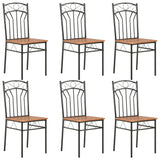 NNEVL Dining Chairs 6 pcs Brown MDF