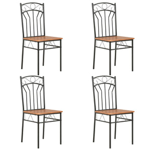 NNEVL Dining Chairs 4 pcs Brown MDF