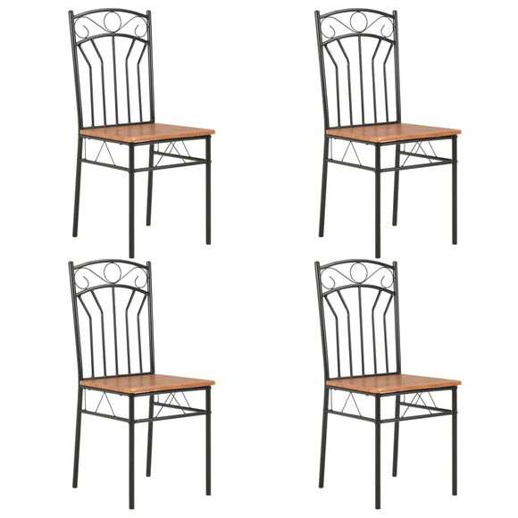NNEVL Dining Chairs 4 pcs Brown MDF