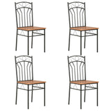 NNEVL Dining Chairs 4 pcs Brown MDF