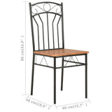 NNEVL Dining Chairs 4 pcs Brown MDF