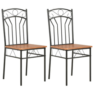 NNEVL Dining Chairs 2 pcs Brown MDF