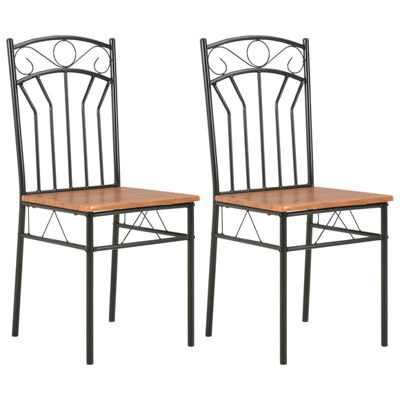 NNEVL Dining Chairs 2 pcs Brown MDF