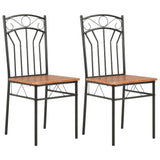 NNEVL Dining Chairs 2 pcs Brown MDF