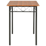 NNEVL 5 Piece Dining Set MDF and Steel Brown