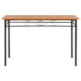 NNEVL 7 Piece Dining Set MDF and Steel Brown