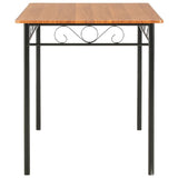 NNEVL 7 Piece Dining Set MDF and Steel Brown