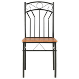 NNEVL 7 Piece Dining Set MDF and Steel Brown