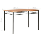 NNEVL Dining Table Brown 120x70x75 cm MDF