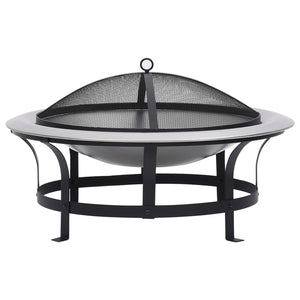 NNEVL Outdoor Fire Pit with Grill Stainless Steel 76 cm
