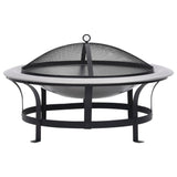 NNEVL Outdoor Fire Pit with Grill Stainless Steel 76 cm