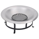 NNEVL Outdoor Fire Pit with Grill Stainless Steel 76 cm