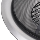 NNEVL Outdoor Fire Pit with Grill Stainless Steel 76 cm