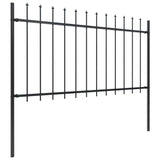 NNEVL Garden Fence with Spear Top Steel 8.5 m Black