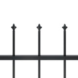 NNEVL Garden Fence with Spear Top Steel 3.4 m Black