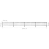 NNEVL Garden Fence with Spear Top Steel 13.6 m Black