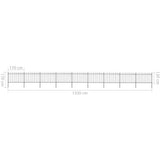 NNEVL Garden Fence with Spear Top Steel 15.3 m Black
