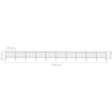 NNEVL Garden Fence with Spear Top Steel 17 m Black